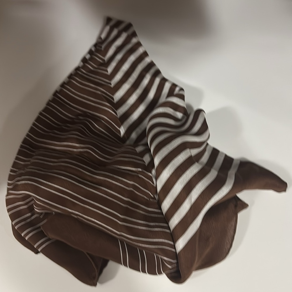 FISBA STOFFELS LARGE SCARF MADE IN SWITZERLAND Brown and White Geometric